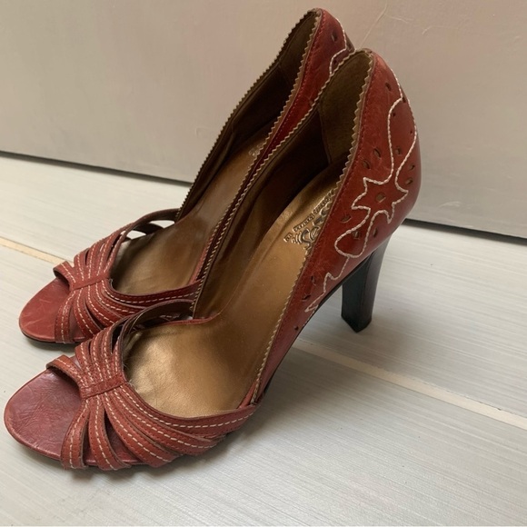 Carlos by  Carlos Santana High Heels Open Toe Red/Orange Dusk 8.5 - Picture 6 of 12
